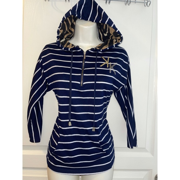 Kim kardashian stripe hoodie with front pockets - Picture 2 of 8